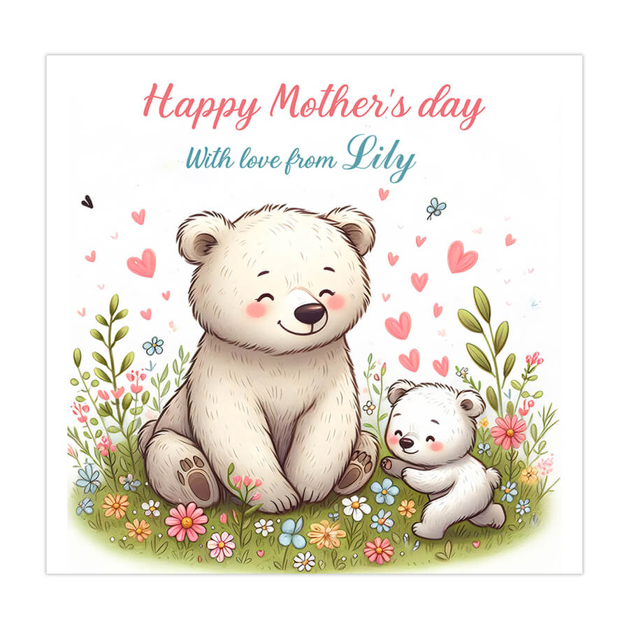personalised mama bear mothers day card uk