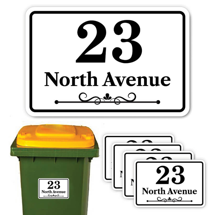 Custom Name And Number Stickers For Wheelie Bins