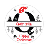 Christmas Letter Q Sticker