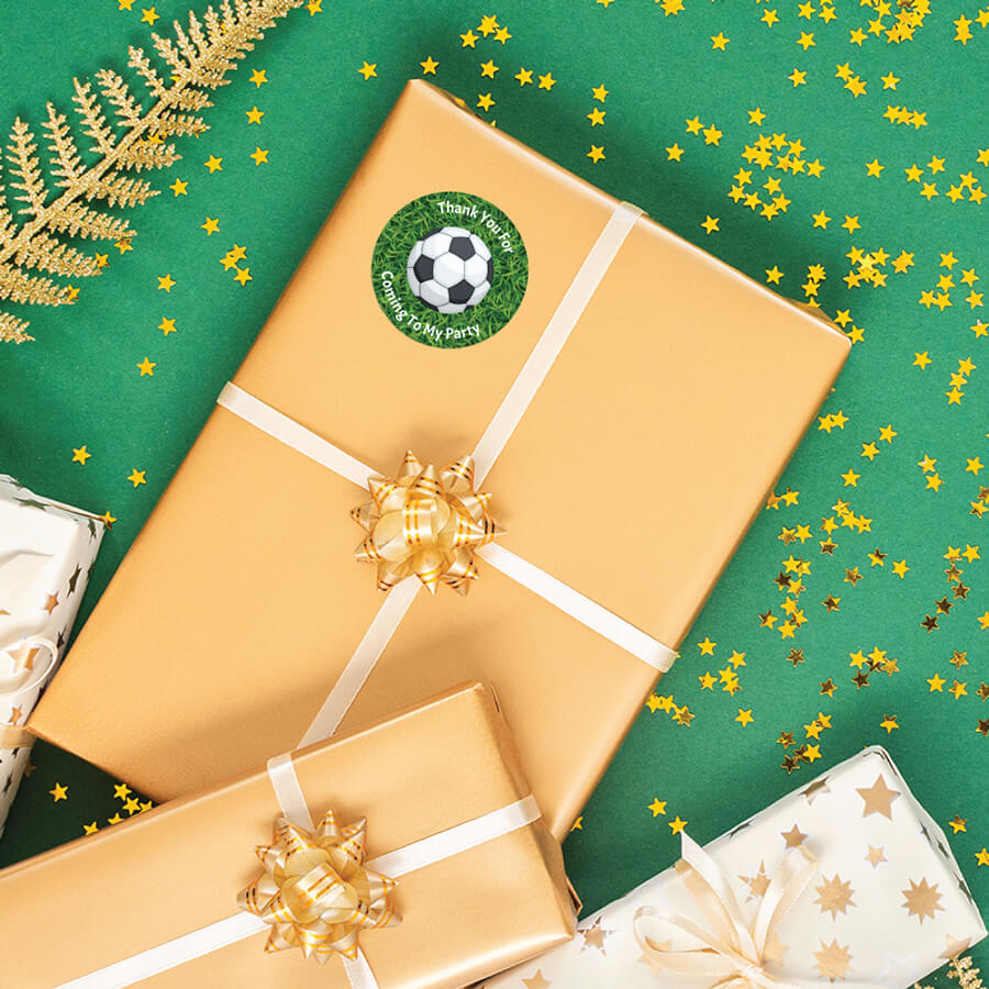 Football Party Favor Stickers - Thank You for Coming!