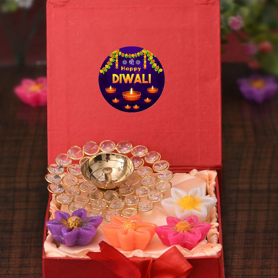 48 eco-friendly Diwali stickers on paper