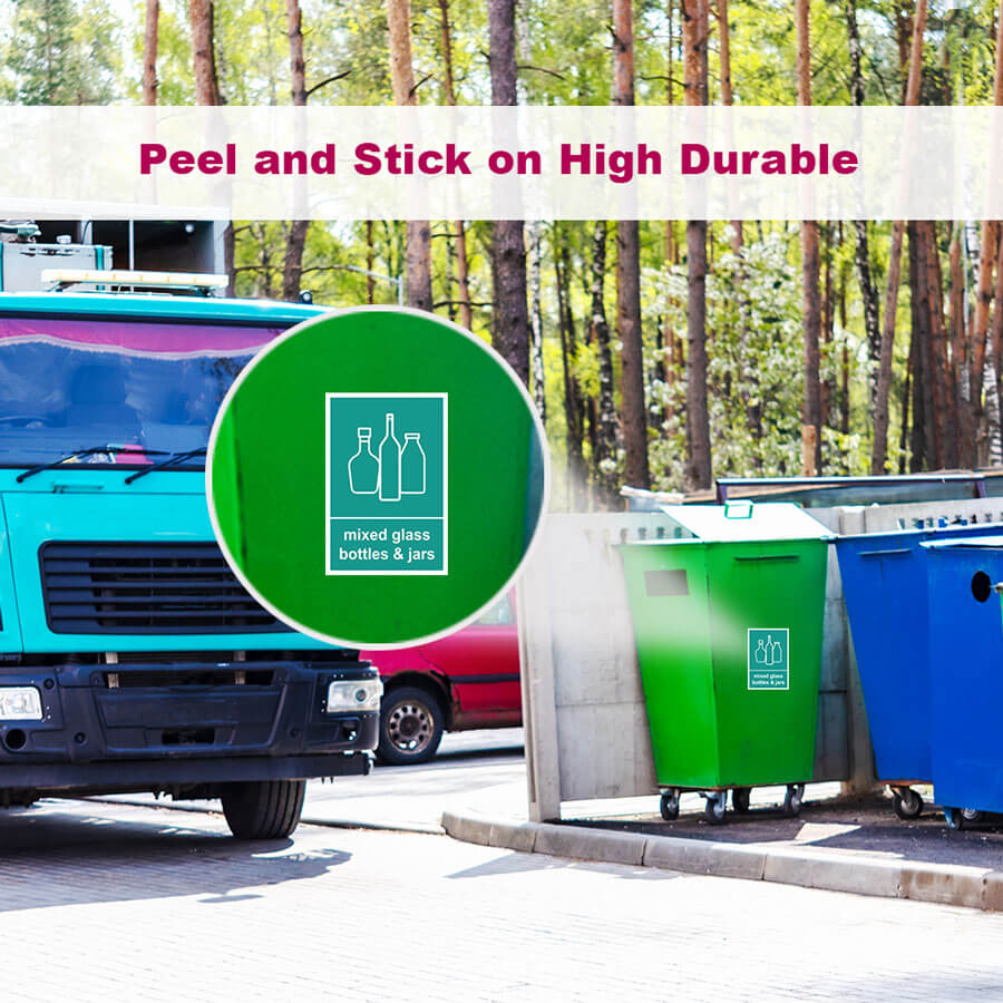 Mixed Glass Bottles & Jars Recycling Bin Sticker