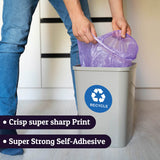 Blue Recycle and Black Trash Logo Bin Sticker