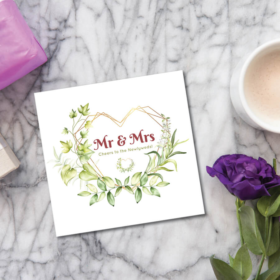 Mr and Mrs Congratulations Wedding Card 