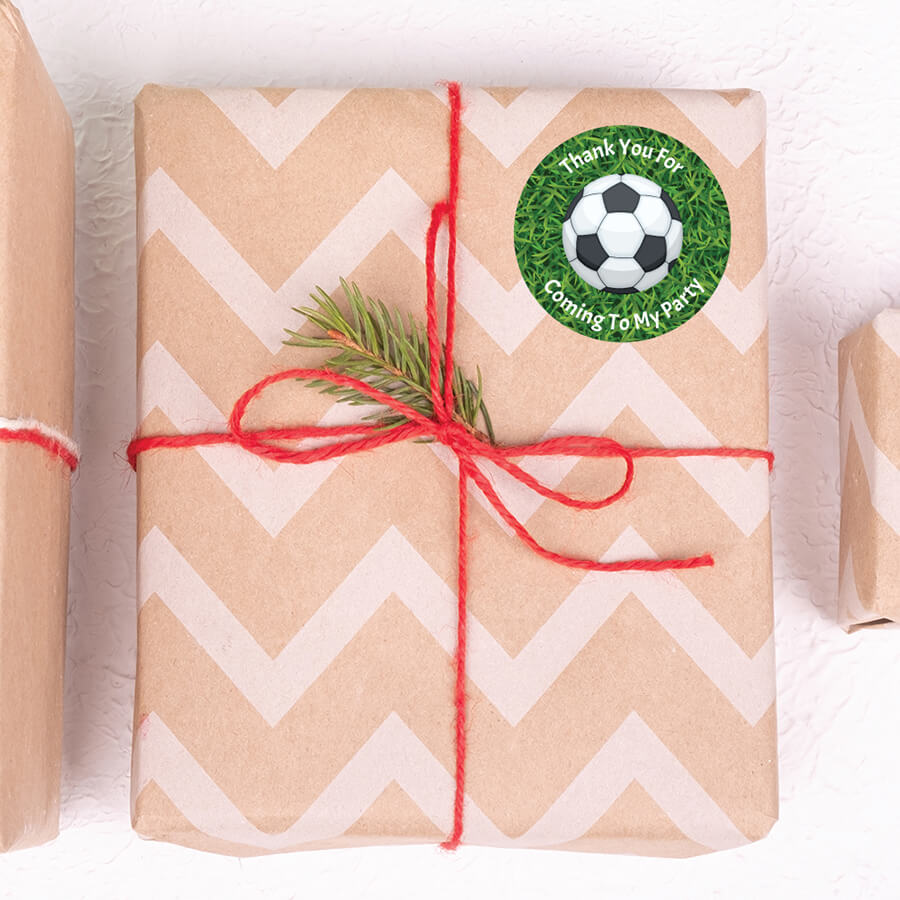 Football Party Favor Stickers - Thank You for Coming!