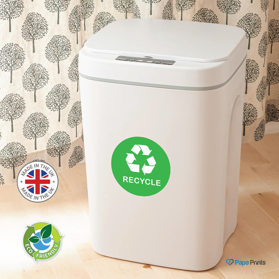 Green Recycle & Black Trash Bin Stickers