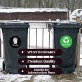 Green Recycle & Black Trash Bin Stickers