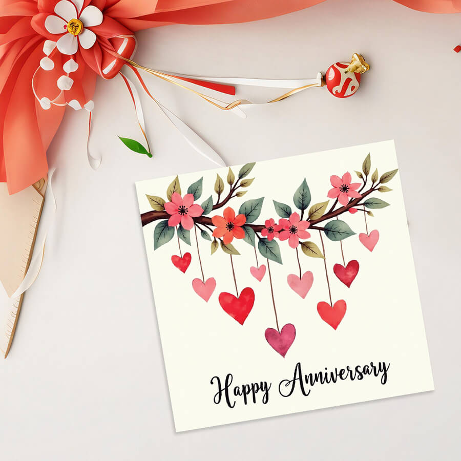 happy anniversary card with envelope FSC greeting card