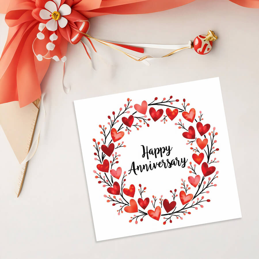 elegant happy anniversary greeting card for couples