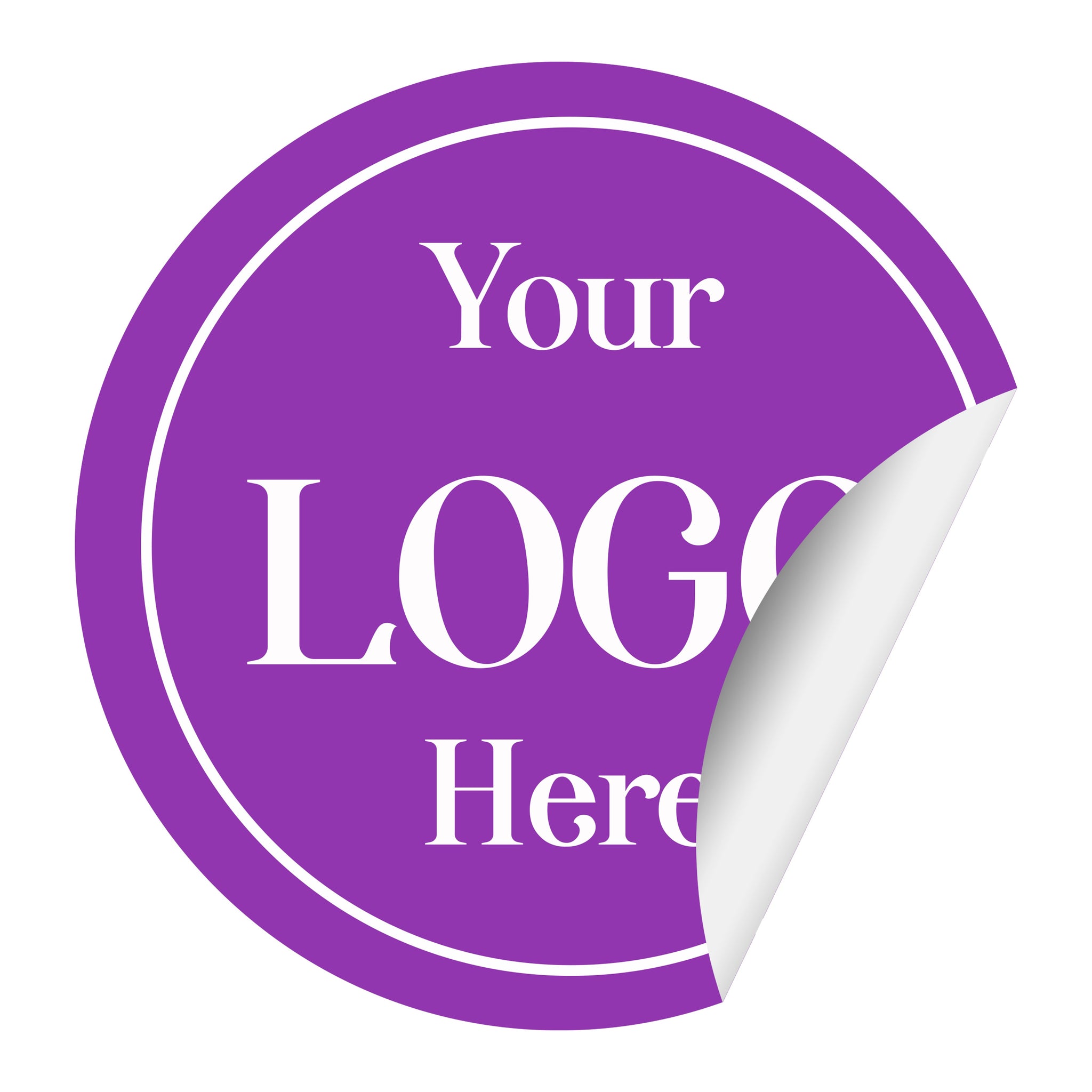 Personalised Logo Stickers - Round - White Vinyl - Waterproof