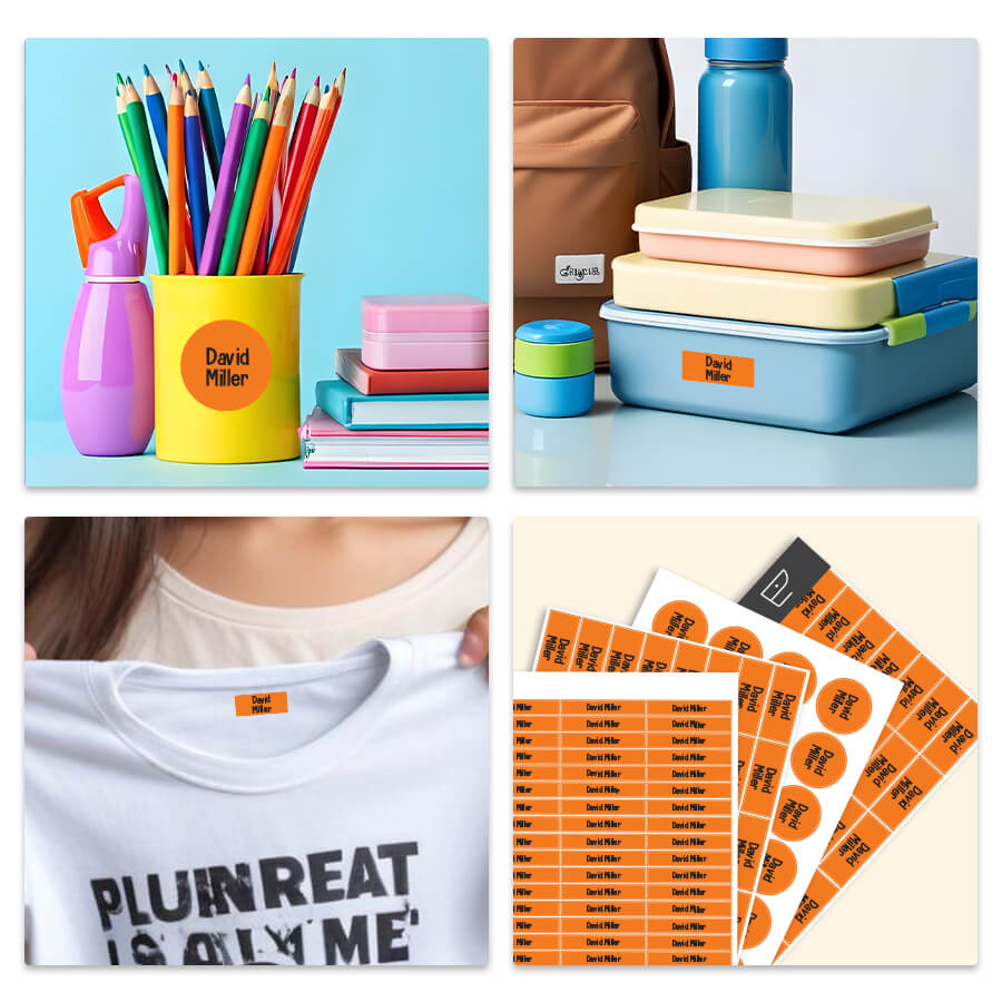 Jumbo Name Labels Pack - Plain Colours