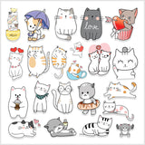 Cat Poses Laptop Stickers