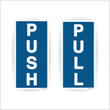 Push Pull Sign Blue Sticker