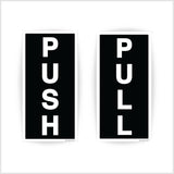 Push Pull Sign Black Sticker