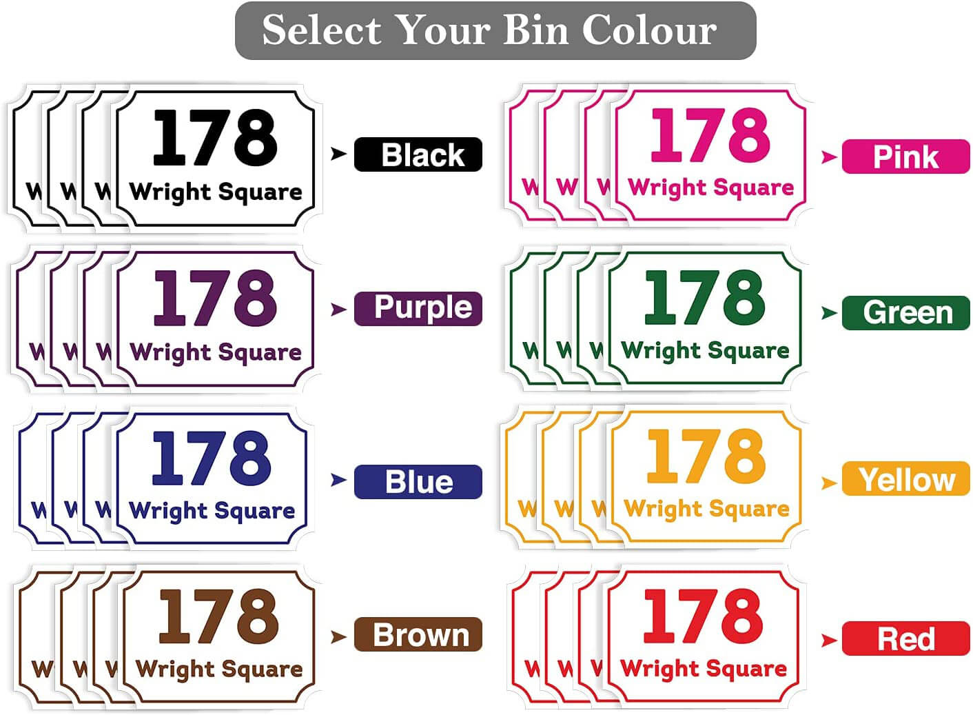 Personalised Multi Coloured Rectangle Bin Stickers