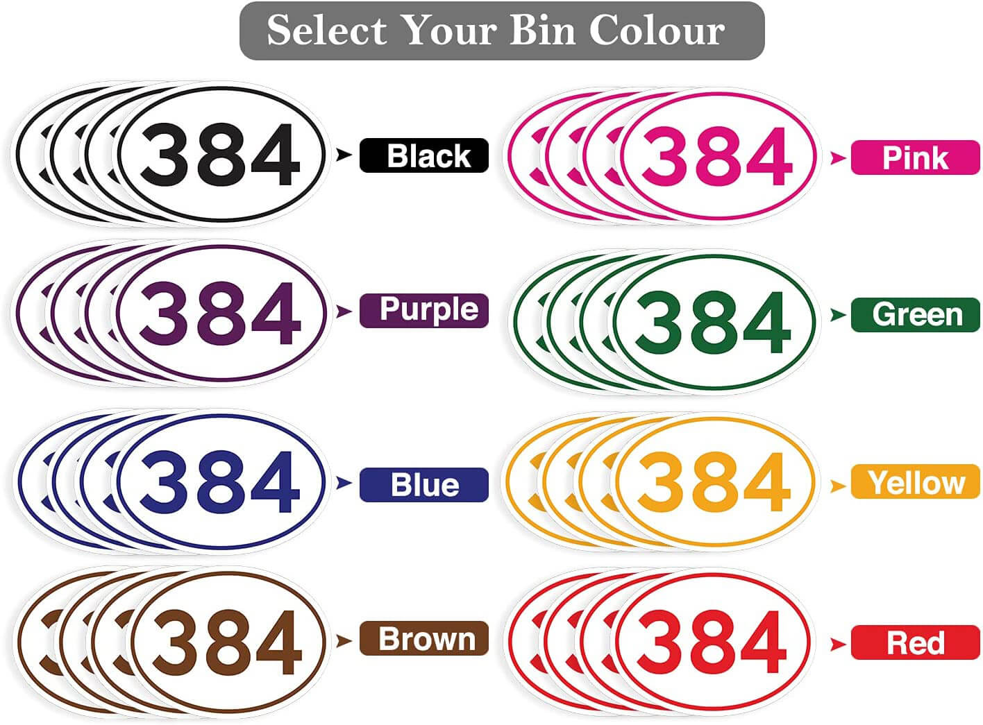 Personalised Multicolour Oval Bin Stickers