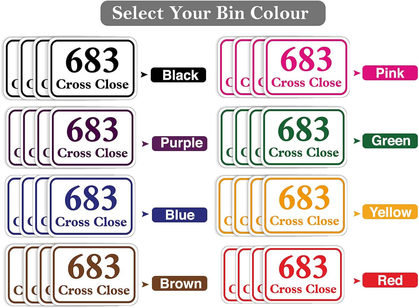 Personalised Multi Colour Bin Stickers