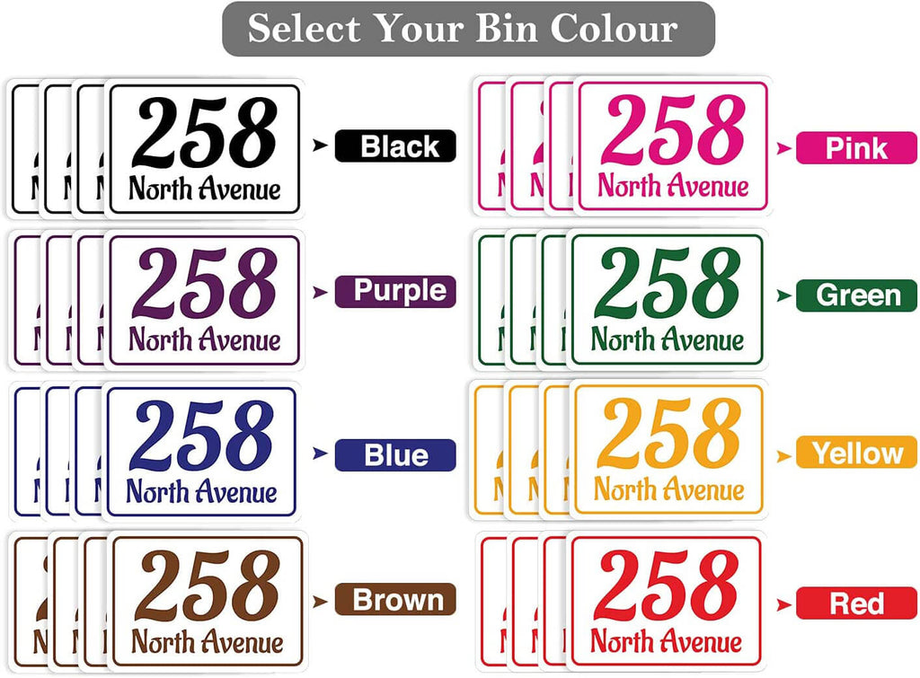 Personalised Multi color Rectangle Wheelie Bin Stickers