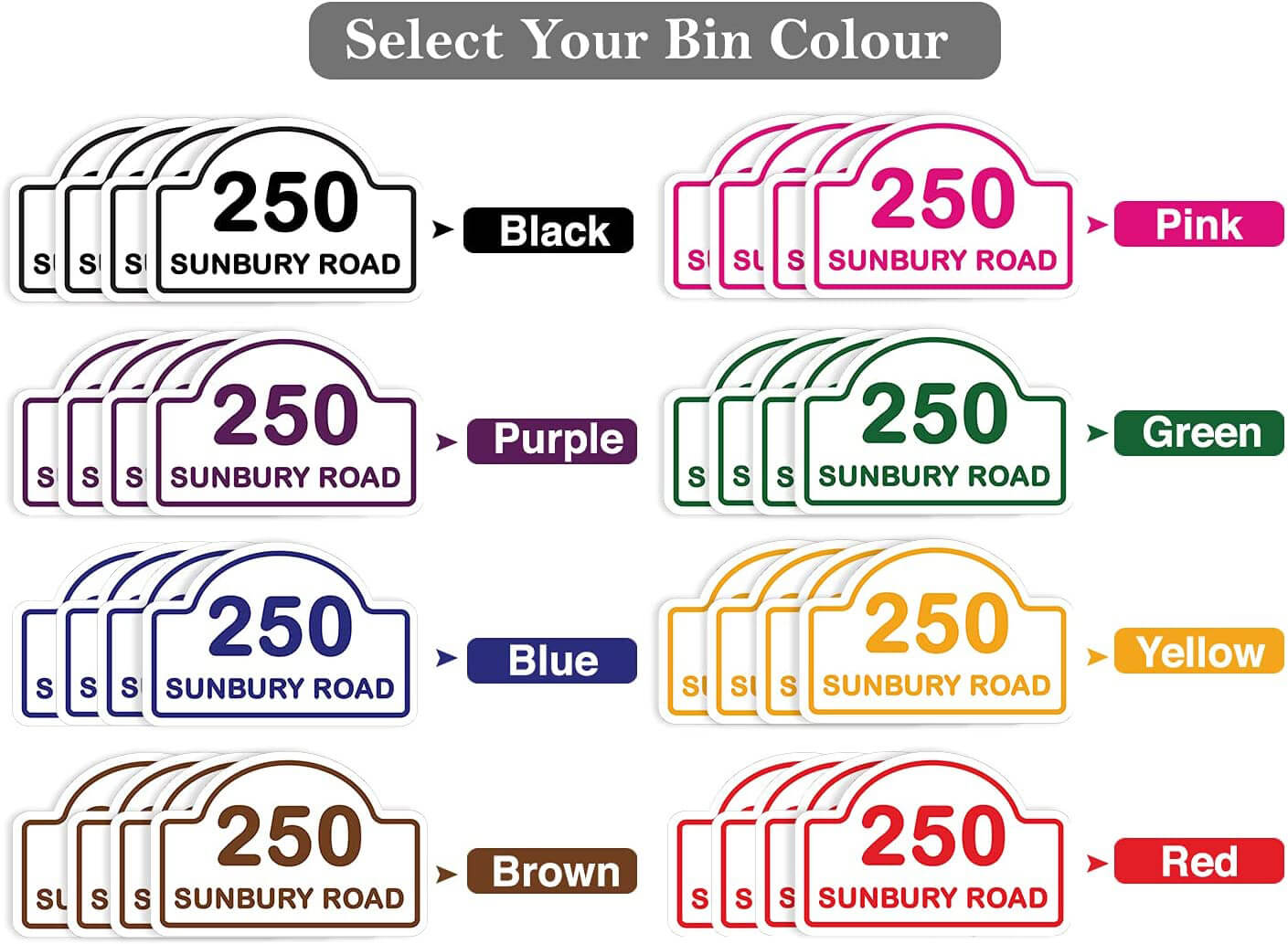 Personalised Multi Colour Trendy Bin Stickers