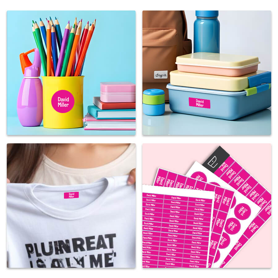 Jumbo Name Labels Pack - Plain Colours