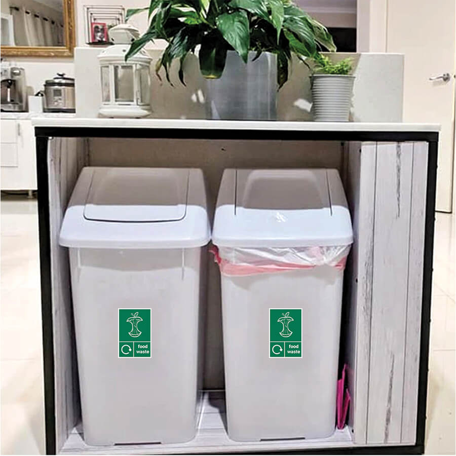 food waste stickers for bins