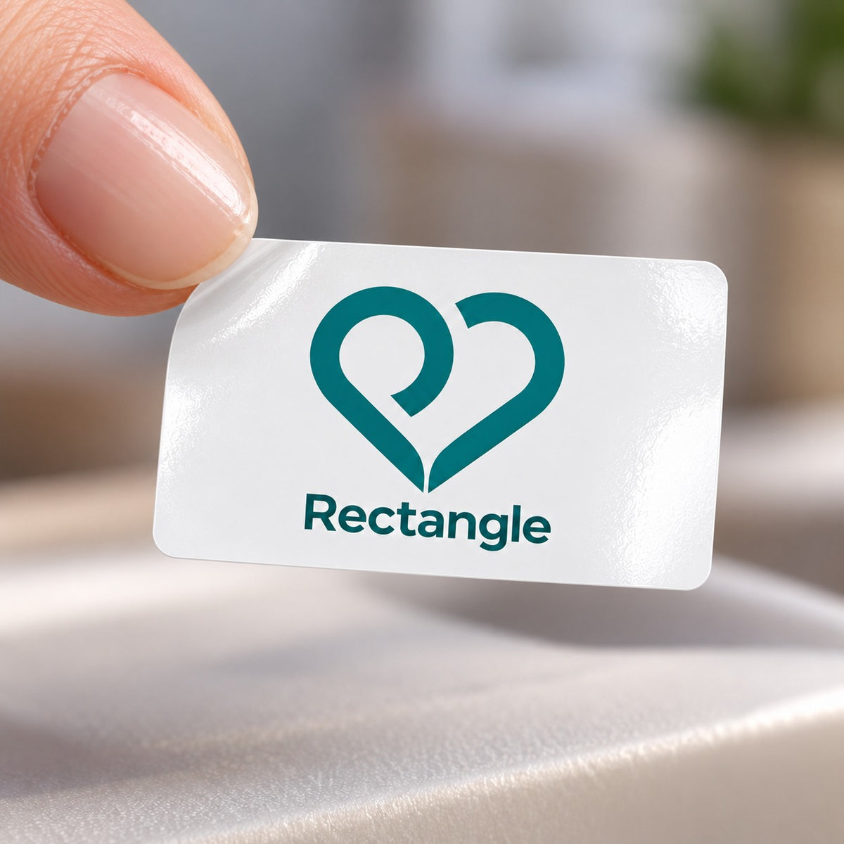 Custom Logo Stickers - Rounded Rectangle - White Vinyl
