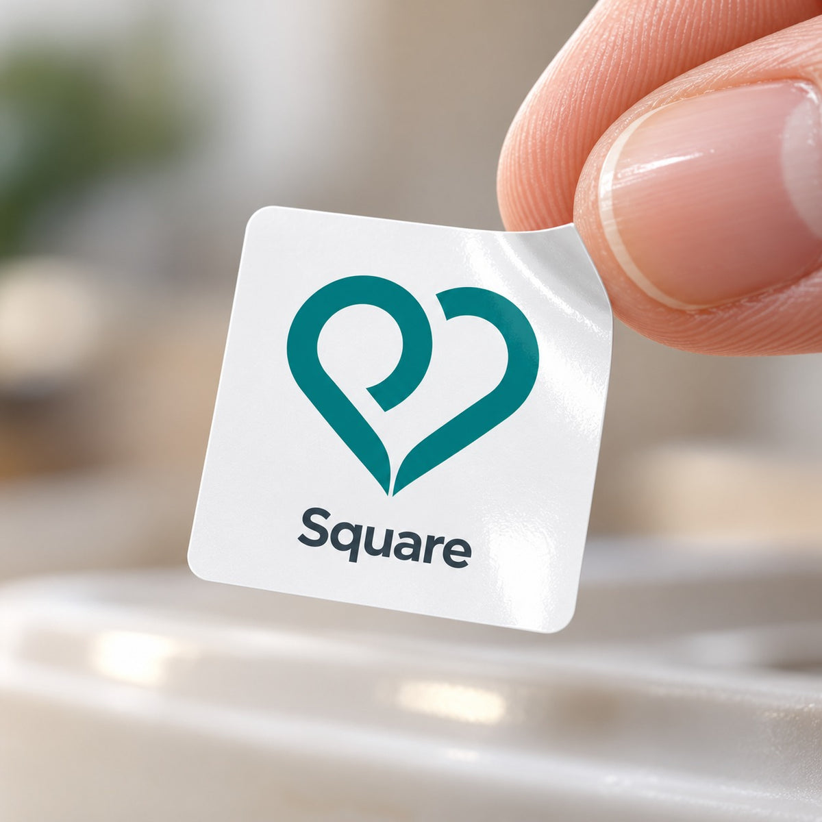 Custom Logo Stickers - Square - White Vinyl