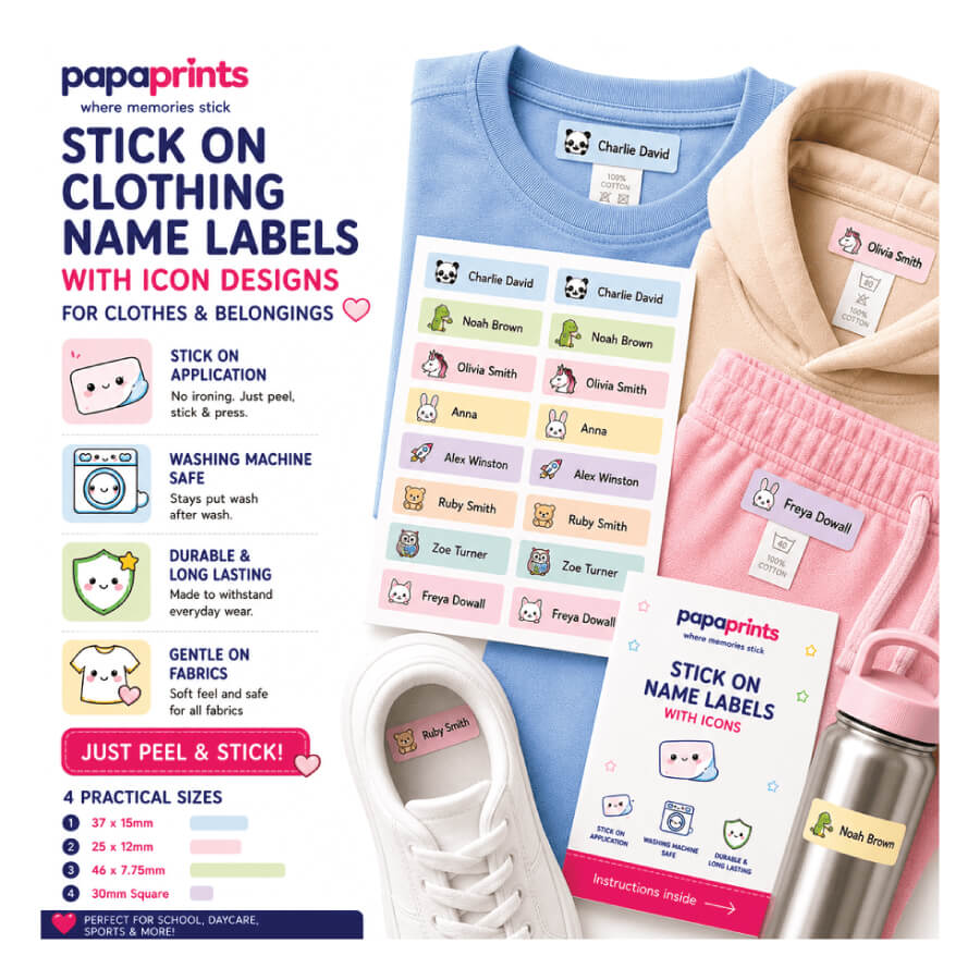 Stick On Clothing Name Labels
