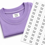 Personalised name labels for clothing - clear, durable and easy to apply.