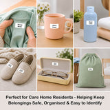 Personalised name labels for care home residents - keeping belongings safe and easy to identify.