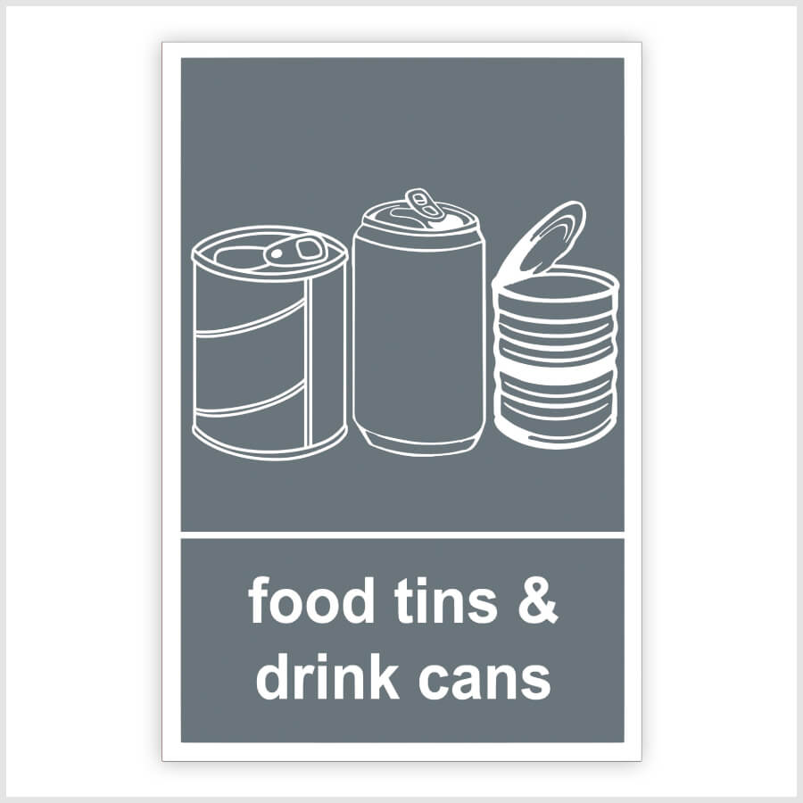 Promote Recycling with Food Tin & Drink Cans Recycling Bin Stickers