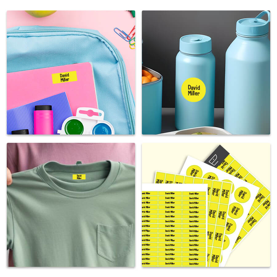 Jumbo Name Labels Pack - Plain Colours