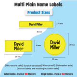 Jumbo Name Labels Pack - Plain Colours