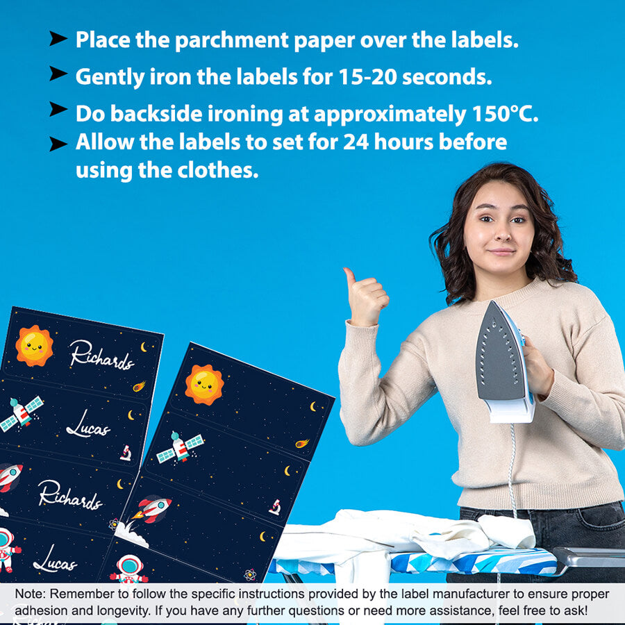 Waterproof iron-on labels