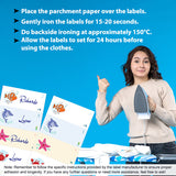 Iron-on labels with different shapes