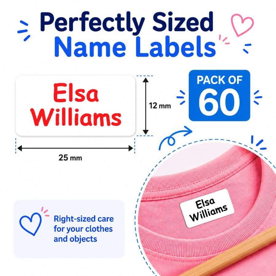 Stick On Clothing Label – Standard - Plain