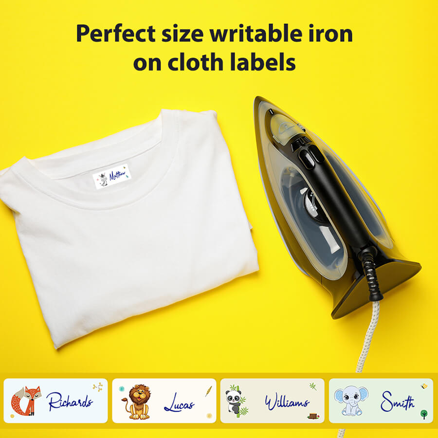 Iron-on name labels for clothes