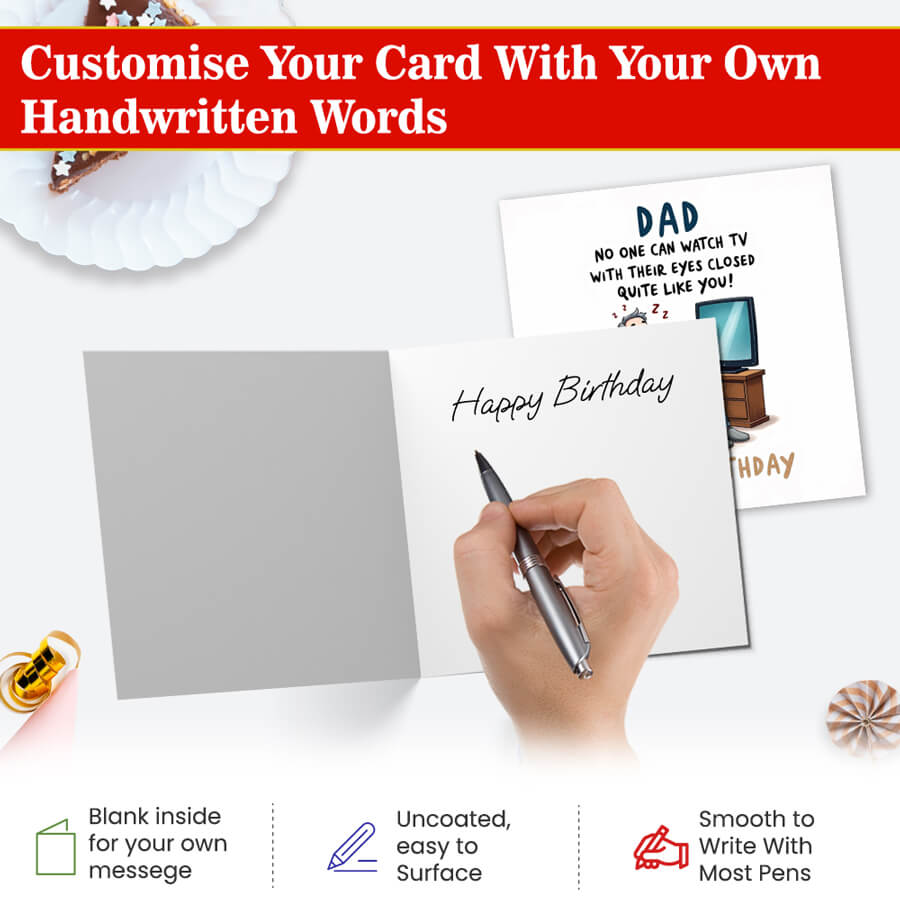 FSC certified funny father birthday card with blank inside
