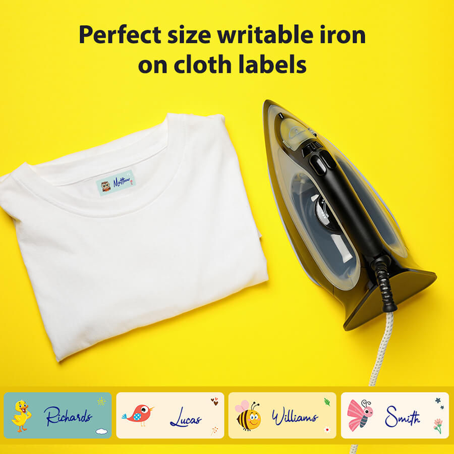 Iron-on labels for apparel