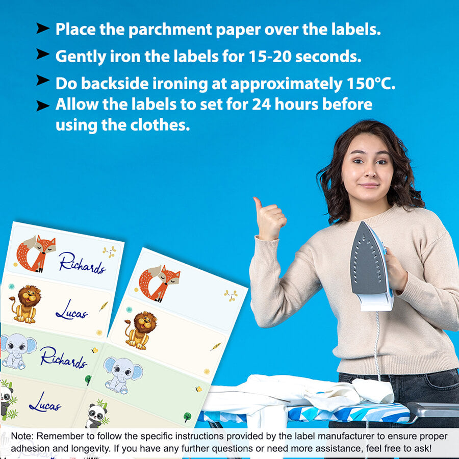 Iron-on labels for kids