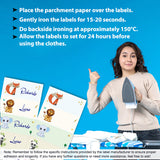 Iron-on labels for kids