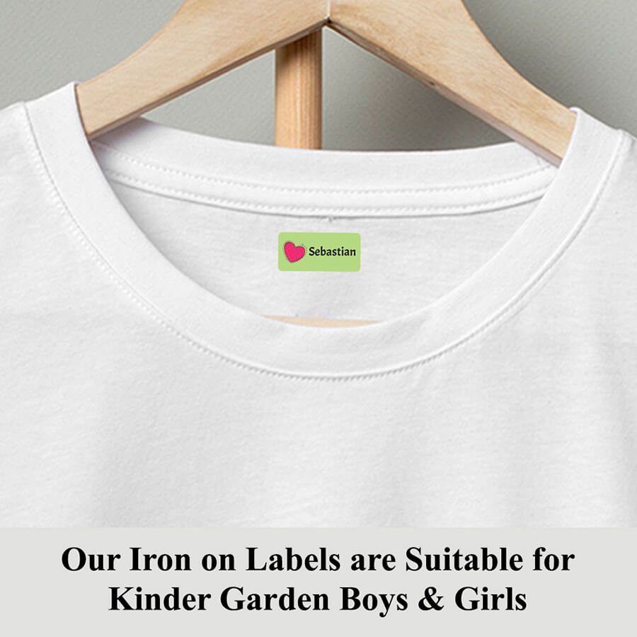 Iron-on labels for pre-school clothes
