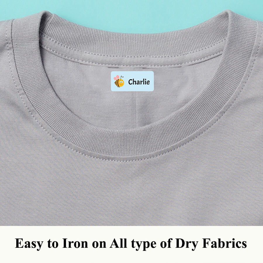 Iron-on name labels for baby clothes