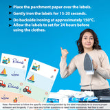 Iron-on name labels for school uniforms