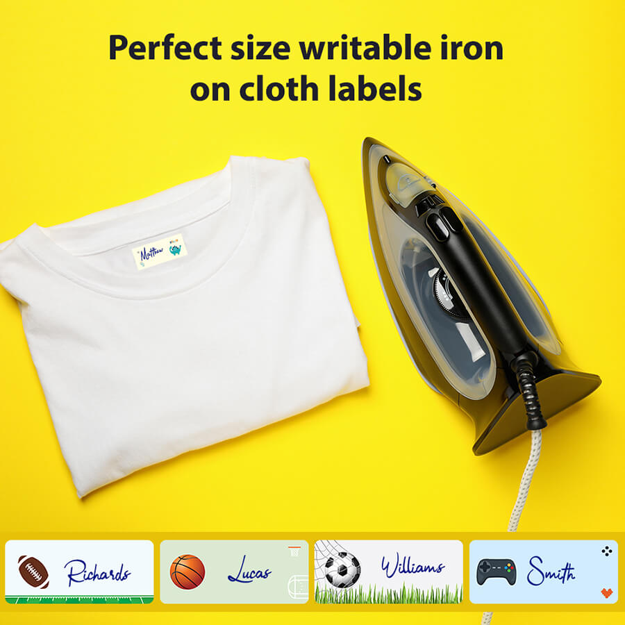 Iron-on labels for pre-school clothes