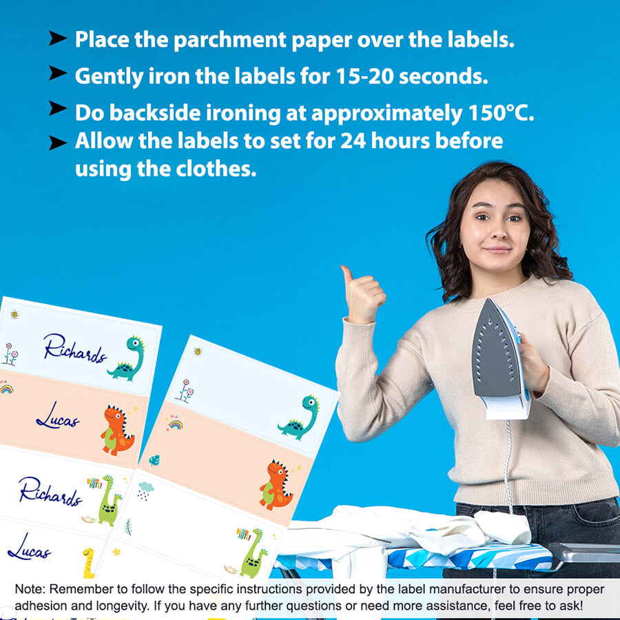 Iron-on name labels for bedding