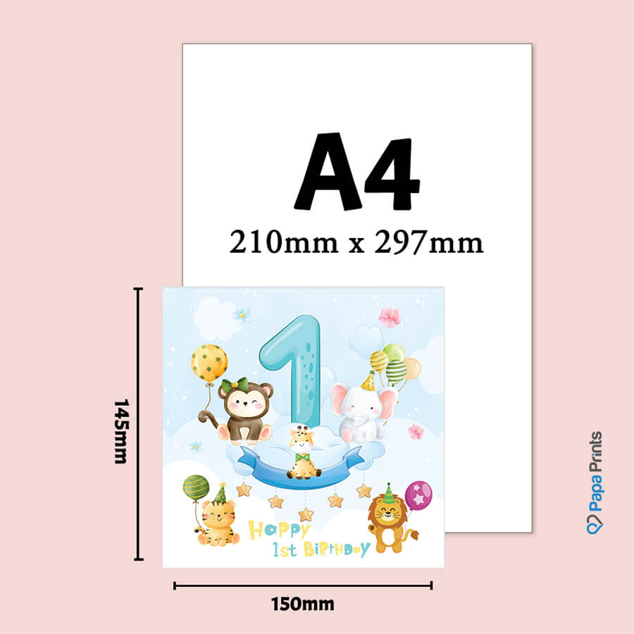 Animal Theme 1st Birthday Card For Boy And Girl
