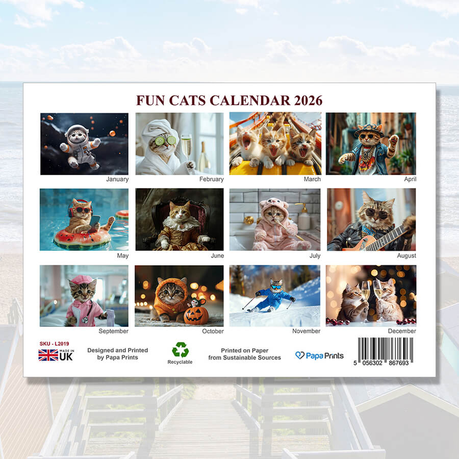British Cat Wall Calendar 2026 A3