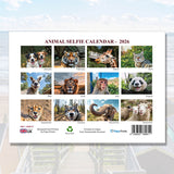 Funny animal selfies wall calendar 2026 for home office decor
