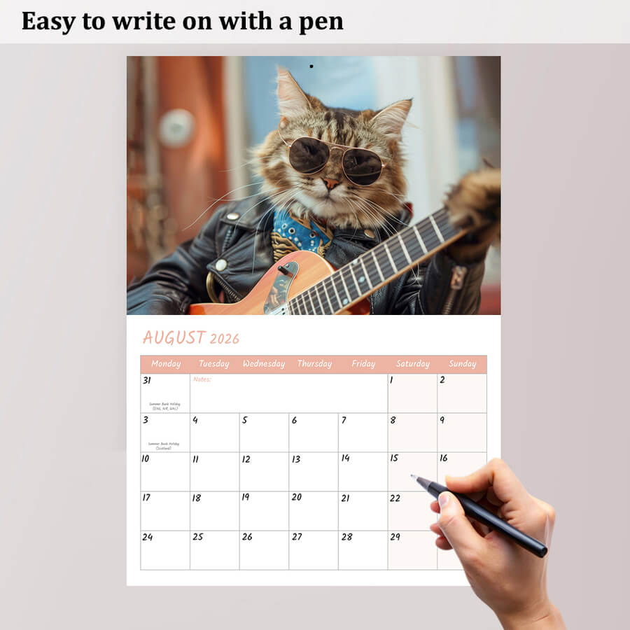 Large A3 Cat Calendar 2026 UK